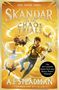 Text: "Boy. Rider. Hero. Skandar. The National Year of Reading Editions. Coming Soon. A.F. Steadman. Number One Bestseller." Ein dunkler Hintergrund mit goldenen Blitzen an den Rändern.