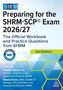 „Preparing for the SHRM-SCP Exam 2026/27, 3rd Edition“. Blau-grünes Hexagon-Muster, SHRM-Logo., Buch