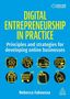 "Digital Entrepreneurship in Practice" und darunter Prinzipien und Strategien für Online-Geschäfte. Neun gelbe Icons.