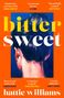 "BITTERSWEET by Hattie Williams" auf blauem Hintergrund mit Logo oben und Text "COVER TO BE REVEALED" unten.
