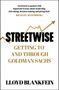 Zitat von Michael Bloomberg über Leadership, Buchcover mit Titel "Streetwise" und Autor Lloyd Blankfein, goldene Linie., Buch