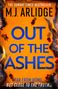 „Out of the Ashes“ von M. J. Arlidge. Blaues Design, unten rechts eine Seite zum Umblättern andeutend.