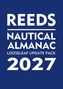 „REEDS NAUTICAL ALMANAC LOOSELEAF UPDATE PACK 2027“ in weiß auf dunkelblauem Hintergrund.