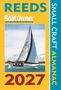 "REEDS 2027" in Blau und Rot; "Practical Boat Owner" oben links. Segelboot auf dem Wasser.