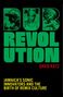 Text: "DUB REVOLUTION", "DAVID KATZ", "JAMAICA’S SONIC INNOVATORS AND THE BIRTH OF REMIX CULTURE". Grüne Schrift, drei Porträts., Buch