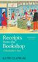 "Receipts from the Bookshop: A Bookseller's Year" – Katie Clapham. Illustration von einer Buchhandlung mit Personen und Hund.