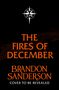 "The Fires of December", "Brandon Sanderson", "Cover to be revealed". Oben ein weißes, sternähnliches Logo auf schwarzem Hintergrund., Buch