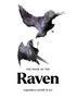 Text: „THE BOOK OF THE Raven, Legendary corvids in art“. Zwei Raben in dynamischer Flughaltung.