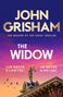 John Grisham: The Widow. "She needs a lawyer. He needs a payday." Statue von Justitia auf einem Gebäude vor buntem Himmel., Buch