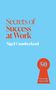Text: "Secrets of Success at Work", "Nigel Cumberland", "50 Ways to be Successful". 
Heller Hintergrund, rotes Schlüsselloch-Symbol., Buch