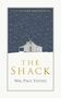 Text oben: "THE #1 NEW YORK TIMES BESTSELLER". Unten: "THE SHACK" und "Wm. Paul Young". Illustration einer Hütte im Schnee., Buch