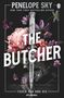 "THE BUTCHER. TOUCH HER AND DIE. FIFTH REPUBLIC." Ein Dolch, blumige Elemente und rauchige Erscheinungen., Buch