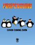 Text: "PIRIPENGUINS", "COVER COMING SOON", "ORCHARD BOOKS". Vier stilisierte, fröhliche Pinguine auf hellblauem Hintergrund., Buch