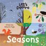 "Let's Explore," "A Peek into Nature's Magic," "the Seasons" aufgeteilt in vier bunte Illustrationen der Jahreszeiten., Buch