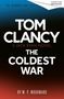 Texte: “The Coldest War", "Tom Clancy", "A Jack Ryan Novel", "By M. P. Woodward". Farbverlauf von Blau zu Rot im Hintergrund., Buch
