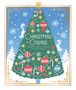 „Christmas Colors“ und „Coloring Book Illustrated by Maria Trolle“. Illustration eines Weihnachtsbaums mit Dekoration., Buch