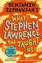 Text: Benjamin Zephaniah's What Stephen Lawrence Has Taught Us. Orange Hintergrund, gelbe Wolken, illustriert von Joelle Avelino.