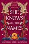 "Power Passion Betrayal Rebellion. SHE KNOWS ALL THE NAMES. Michelle Jabès Corpora." Zwei Vögel, Schlangen, Anubis-Hunde., Buch