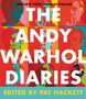 "The New York Times Bestseller" und "The Andy Warhol Diaries, edited by Pat Hackett" vor buntem Pop-Art Portraitmuster.