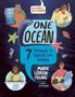 "One Ocean: 7 Ways to Save the Seas." Oben steht "Orca Take Action!" Bunt illustriert mit Menschen und Meeresmotiven., Buch
