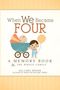 "When We Became Four: A Memory Book for the Whole Family" von Jill Caryl Weiner. Illustration von Kind mit Ballon und Baby im Wagen.