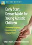 "Early Start Denver Model for Young Autistic Children" steht über einem Kind, das einen Finger hält. ESDM-Logo oben links., Buch