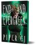 „END AND EVERGREEN“, „PIPER CJ“, „NO OTHER GODS“. Eine Frau mit blumengeschmücktem Kopf, grünlichem Schimmer., Buch