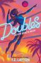 "Doubles: Silver Beach High" von T.Z. Layton. Illustration: Volleyballspielerin springt vor Sonnenuntergang am Strand., Buch