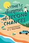 "The Summer of Second Chances, K.L. Walther." Illustration eines Strandes mit Paar, Jeep, Sonnenschirm, Leuchtturm., Buch