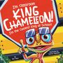 "I'm Classroom King Chameleon! I'm the Coolest King at School!" Ein bunter Chamäleon-Charakter mit Sonnenbrille hebt einen Finger., Buch