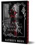 Text: "A Lady of Rooksgrave Manor" und "A Tempting Monsters Novel" von Kathryn Moon. Illustration: Frau im roten Kleid mit Weinglas.
