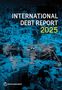"INTERNATIONAL DEBT REPORT 2025" steht über stilisierter Weltkarte auf städtischem Hintergrund. Logo unten links., Buch