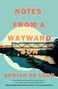 "Notes from a Wayward Son. A Memoir. Adrian De Leon." Untergehende Sonne hinter einer Brücke über einem Fluss., Buch