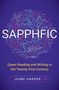 „SAPPHIC“ in großen Buchstaben, umgeben von kleineren LGBTQ+-Begriffen. Unten: „Queer Reading and Writing in the Twenty-First Century“, „JAIME HARKER“., Buch