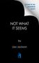 Text: "NOT WHAT IT SEEMS by Lisa Jackson" und "Cover to be revealed soon!" Schwarzer Hintergrund, blau-weißes Logo unten.