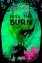 "FEEL THE BURN", "THE DRAGON KIN SERIES", "G. A. AIKEN". Silhouette eines Ritters und Drachens in leuchtenden Farben.