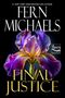 Text: "Cover to be revealed soon! FINAL JUSTICE by Fern Michaels" Logo: Ein stilisiertes Buch mit einem 'k'.