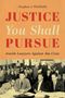 Text: "Stephen J. Whitfield. JUSTICE You Shall PURSUE. Jewish Lawyers Against Jim Crow." Schwarzweiß-Foto eines Gerichtssaals.