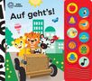 Baby Einstein - Auf geht's! - Interaktives Pappbilderbuch mit 10 lustigen Geräuschen für Kinder ab 18 Monaten, Buch