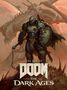 "The Art of Doom: The Dark Ages". Ein gepanzerter Krieger mit Schild steht vor einem riesigen, drachenähnlichen Monster., Buch