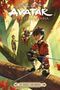 "Avatar: The Last Airbender. Jet: Rebels and Rhinos." Drei Jugendliche klettern auf großen Baumstämmen, umgeben von roten Blättern., Buch