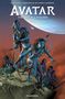 „Based on a Screenplay by James Cameron. AVATAR THE HIGH GROUND. OMNIBUS.“ Illustration: Blaue Wesen auf einem Felsen., Buch