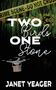 "CRIME SCENE - DO NOT CROSS", "TWO Birds ONE Stone", "JANET YEAGER"; Drohne über einem bewaldeten See., Buch