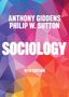 „ANTHONY GIDDENS PHILIP W. SUTTON SOCIOLOGY 10TH EDITION“. Bunte geometrische Hintergrundmuster in Blau, Rot, Orange., Buch