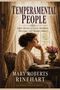 "Temperamental People" zeigt eine nachdenkliche Frau in historischem Kleid an einem Tisch mit Blumen., Buch