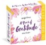 "A Year of Gratitude", 2026 Kalender, rosa Blumen, gelber Rand.
