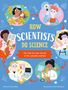 "HOW SCIENTISTS DO SCIENCE" steht groß in der Mitte mit Illustrationen von Wissenschaftlern bei der Arbeit.