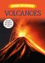 Text: „Need to Know: Volcanoes“, „Includes fun quizzes and project ideas“. Ein ausbrechender Vulkan mit Lava.