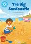 "The Big Sandcastle" von Damian Harvey und Tom Heard. Illustration: Ein Junge baut am Strand eine große Sandburg.