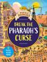 Text: "Puzzle Heroes", "Break the Pharaoh’s Curse", "10 Puzzle Scenes Inside". Illustration von ägyptischem Bau mit Arbeitern.
